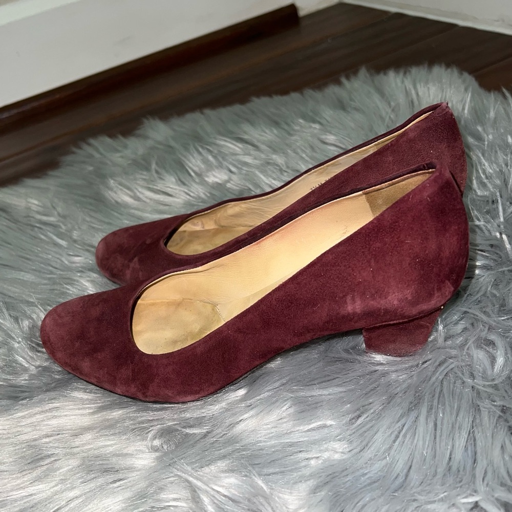 Trotters Heels Suede Burgundy Size 7.5
